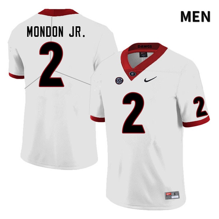 Georgia Bulldogs Men's Smael Mondon Jr. #2 White Stitched College UGA Football Jersey 23SZ018UV